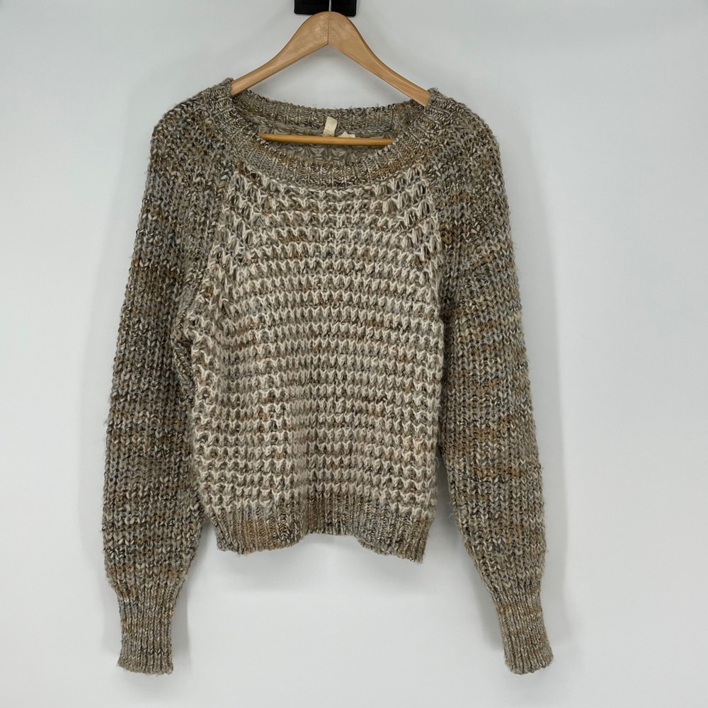MOTH Textured Knit Wool Mohair Blend Sweater XS Raglan Sleeve Made in Italy Cozy